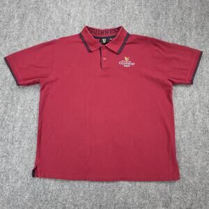 Guinness Polo Shirt Mens XL Burgundy Relaxed Fit Short Sleeve Embroidered Beer